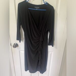 EUC - Black Label by Evan Picone dress with ruffle detail